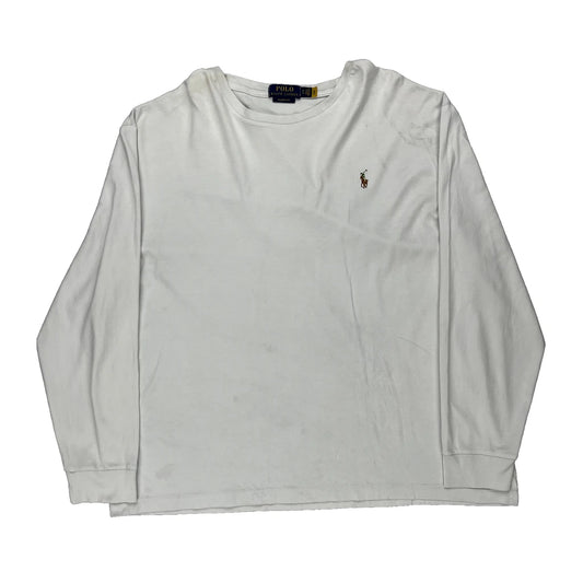 Polo By Ralph Lauren Long Sleeve T-Shirt - XL White Cotton