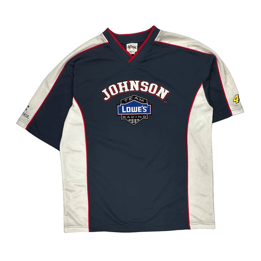 Team Lowe'S Racing Chase Authentics Nascar T-Shirt - Large Navy Polyester