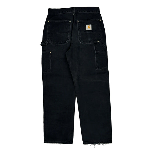 Carhartt Double Knee Carpenter Trousers - 30W 30L Black Cotton
