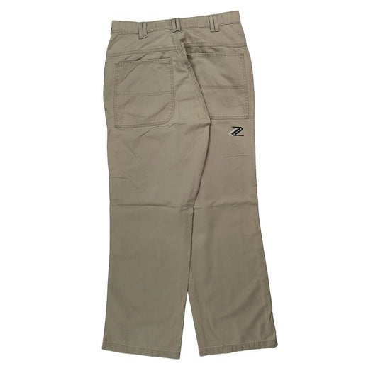 Zonz Cargo Trousers - 30W 32L Beige Cotton