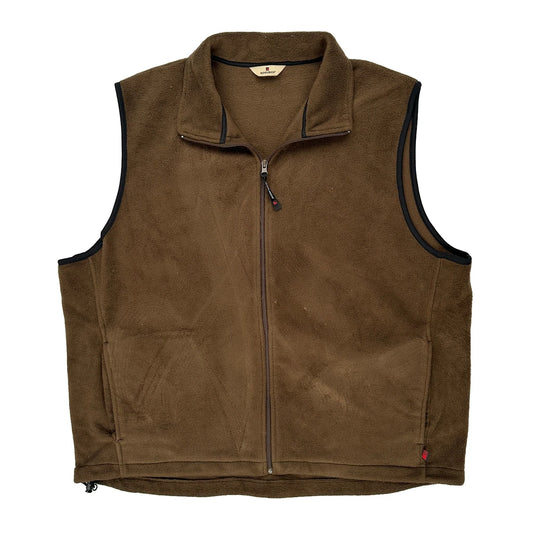 Woolrich Fleece Gilet - 2XL Brown Polyester