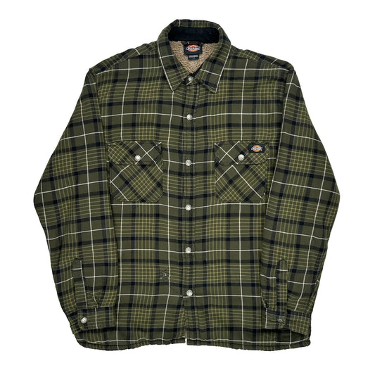 Dickies Checked Jacket - Large Green Cotton