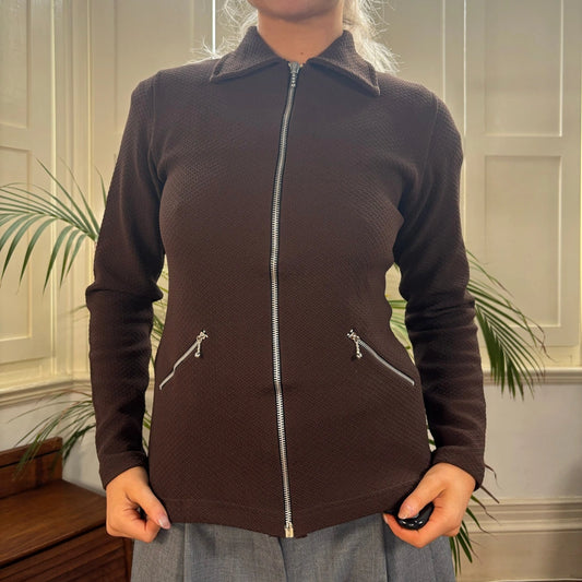 Vintage brown Euforia Zip Up - womens medium