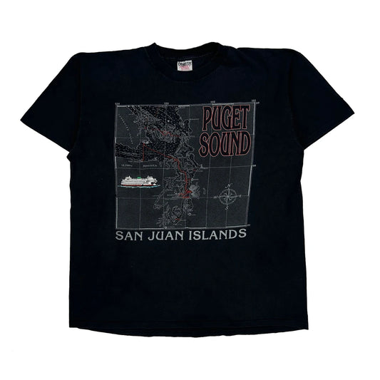Oneita Single Stitch T-Shirt - XL Black Cotton