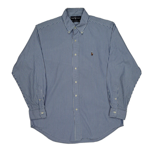 Yarmouth Ralph Lauren Striped Shirt - Medium Blue Cotton