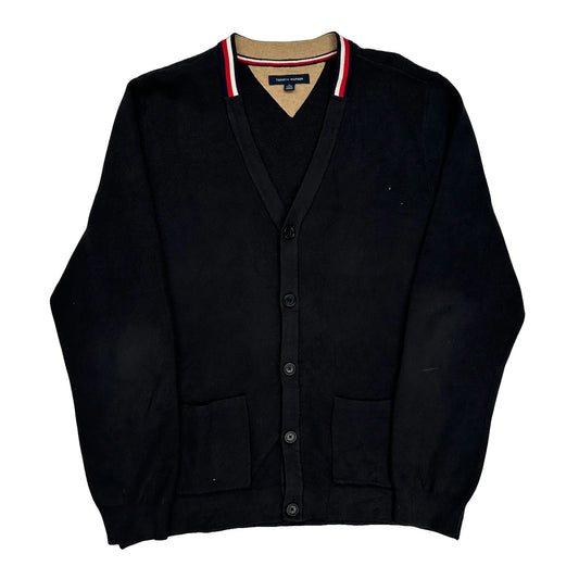 Vintage Tommy Hilfiger Cardigan - XL Black Cotton