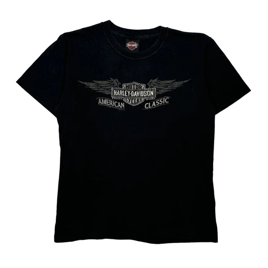 American Classic Harley Davidson Graphic T-Shirt - Medium Black Cotton