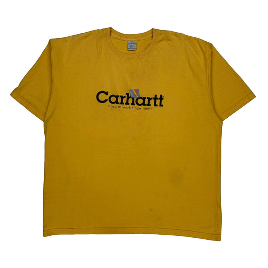 Carhartt Spellout T-Shirt - XL Yellow Cotton