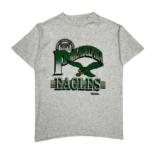 Vintage Philadelphia Eagles Trench Single Stitch T-Shirt - Large White Cotton