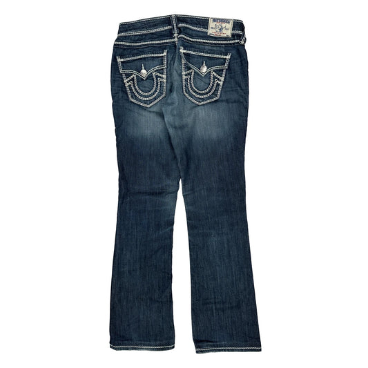 True Religion Boot Cut Jeans - 30W UK 8 Blue Cotton Blend