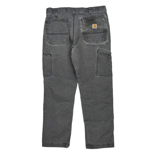 Carhartt Double Knee Carpenter Trousers - 32W 30L Grey Cotton