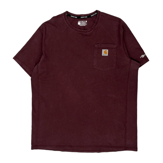 Force Carhartt T-Shirt - Large Burgundy Cotton
