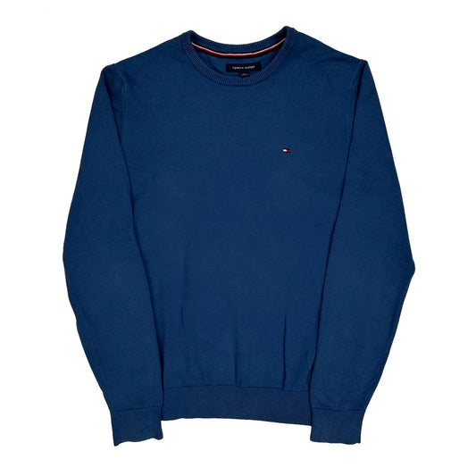 Vintage Classic Design Tommy Hilfiger Jumper - Medium Blue Cotton