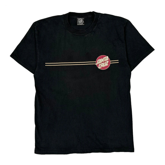 Vintage Skateboarding Santa Cruz Graphic T-Shirt - Medium Black Cotton