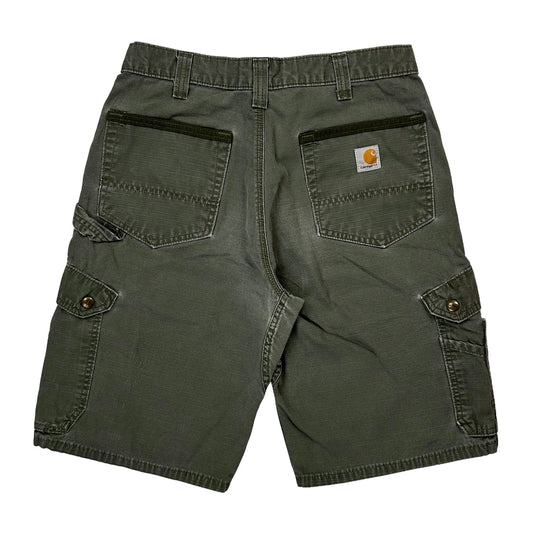 Relaxed Fit Carhartt Cargo Shorts - 30W 11L Green Cotton