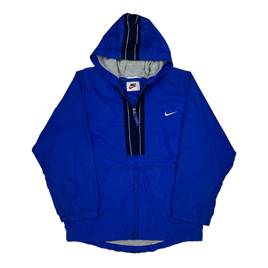 Nike Windbreaker - Large Blue Polyester