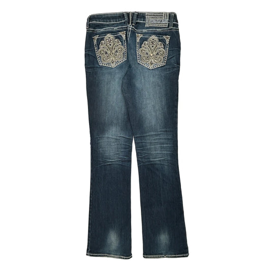 Hydraulic Boot Cut Jeans - 30W UK 8 Dark Wash Cotton Blend