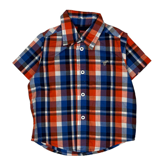 Vintage Age 18 Mos Wrangler Checked Short Sleeve Shirt - 2XS Multicoloured Cotton Blend