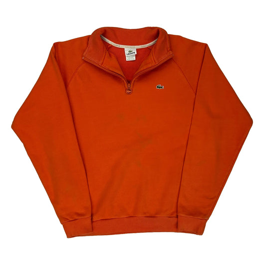 Lacoste 1/4 Zip - Large Orange Cotton