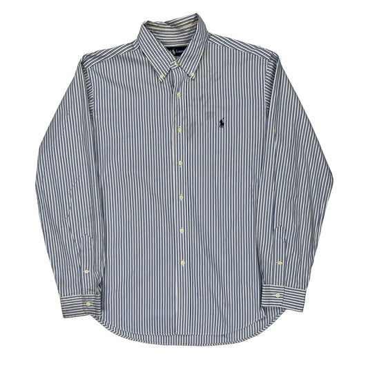 Ralph Lauren Striped Shirt - Large Blue Cotton