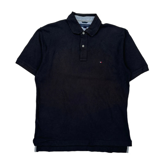 Tommy Hilfiger Polo Shirt - Large Black Cotton