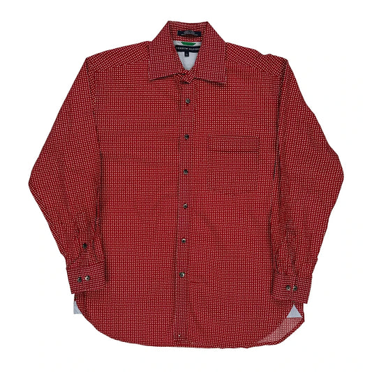 Tommy Hilfiger Polka Dot Patterned Shirt - Large Red Cotton