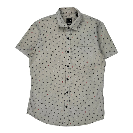 Armani Exchange Slim Short Sleeve Shirt - Medium White Cotton
