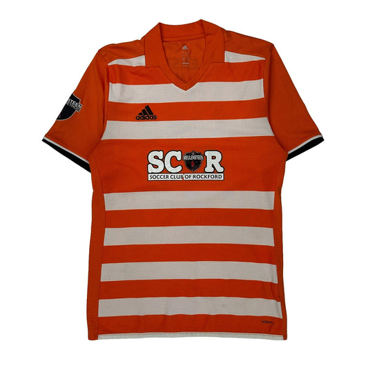 Vintage Soccer Club Of Rockford Adidas Football Shirt - Large Orange Polyester