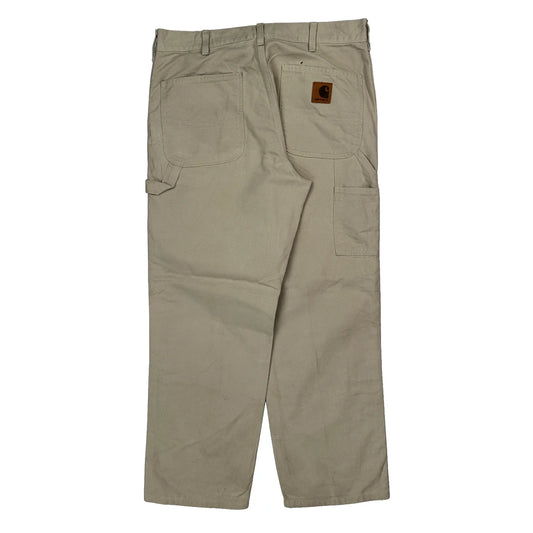 Carhartt Carpenter Trousers - 34W 30L Beige Cotton