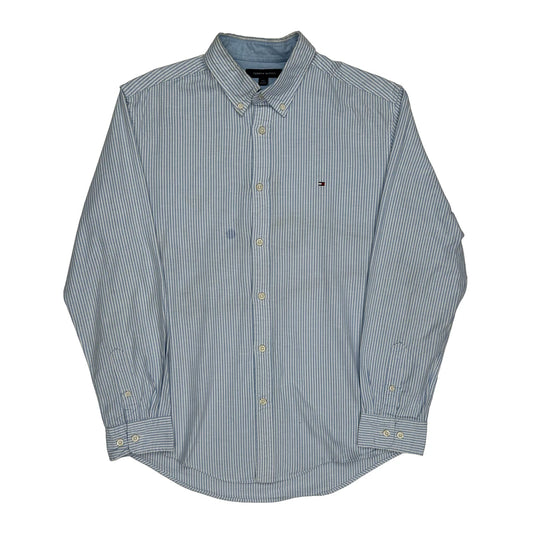 Tommy Hilfiger Striped Shirt - Large Blue Cotton
