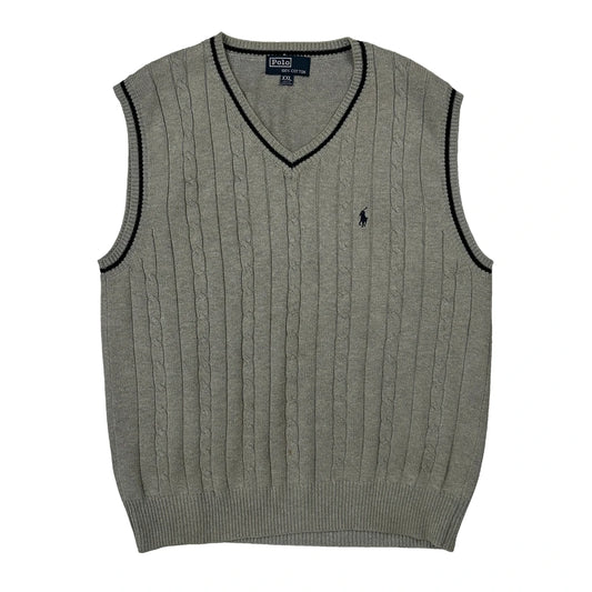 Polo By Ralph Lauren Sweater Vest - 2XL Grey Cotton