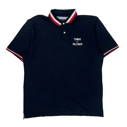 Tommy Hilfiger Polo Shirt - Large Navy Cotton