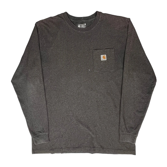 Carhartt Long Sleeve T-Shirt - XL Grey Cotton
