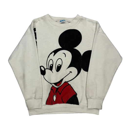 Mickey Mouse Disney Cartoon Sweatshirt - Medium Black Cotton Blend