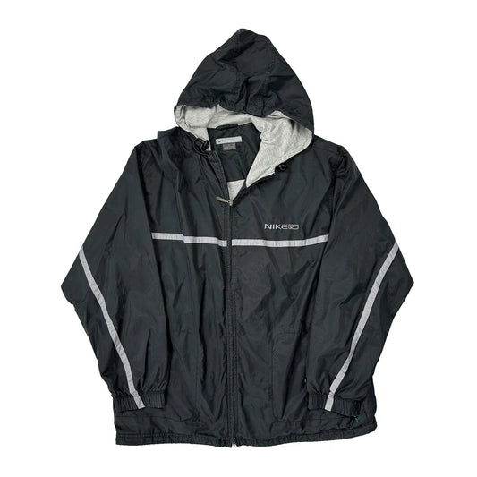 Vintage Nike Windbreaker - Large Black Polyester