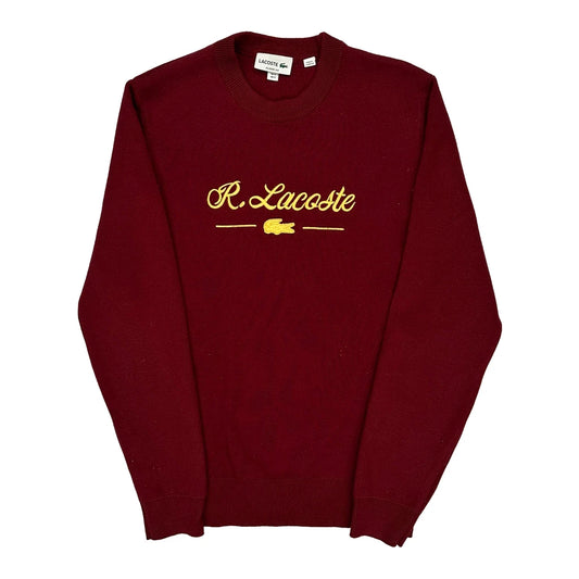 Lacoste Jumper - Small Burgundy Wool