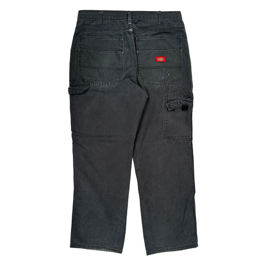 Dickies Double Knee Carpenter Trousers - 33W 30L Black Cotton