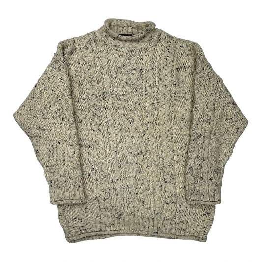 Inis Crafts Rollneck - Medium Cream Wool