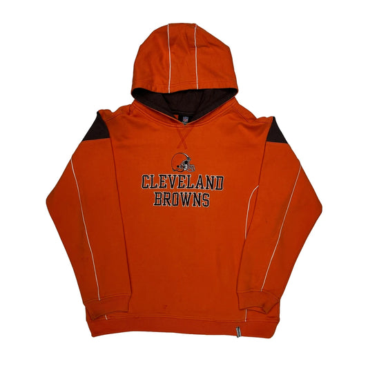 Vintage Cleveland Browns Reebok Nfl Hoodie - Large Orange Cotton