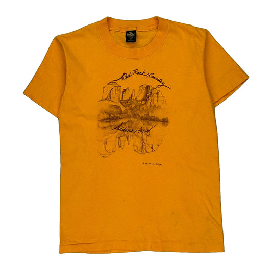 Red Rock Country Sedona Arizona Anvil Single Stitch T-Shirt - Medium Yellow Cotton
