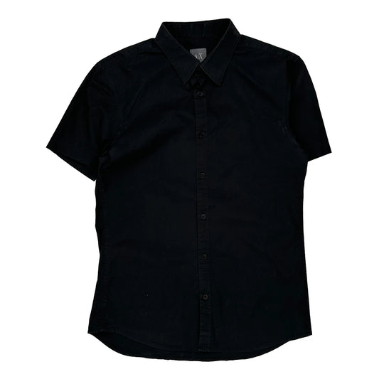 Armani Exchange Short Sleeve Shirt - Medium Black Cotton