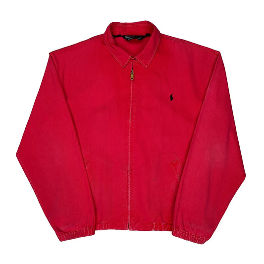 Vintage Polo By Ralph Lauren Harrington Jacket - Large Red Cotton