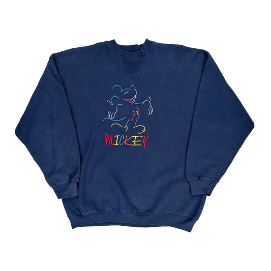 Mickey Mouse Mickey & Co. Graphic Sweatshirt - Large Blue Cotton
