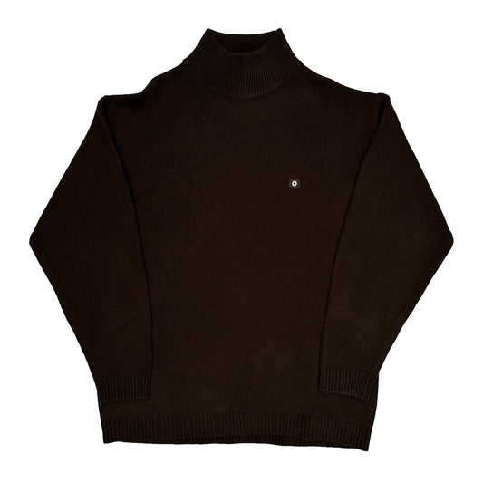Southpole Knitted Roll Neck Jumper - Large Brown Acrylic