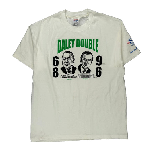 Daley Double Hanes Graphic T-Shirt - XL White Cotton