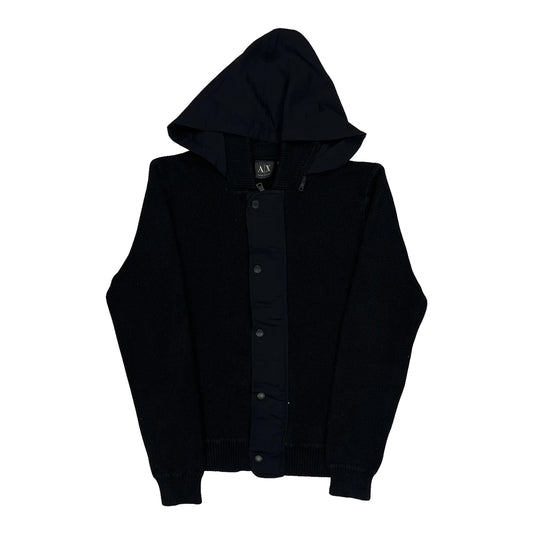 Vintage Armani Exchange Hoodie - Small Black Cotton