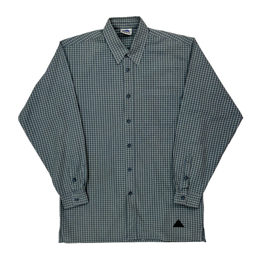 Vintage Adidas Checked Shirt - Large Green Cotton