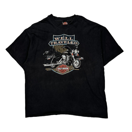 Harley Davidson Graphic T-Shirt - 2XL Black Cotton
