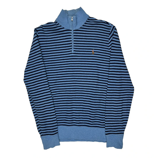 Polo By Ralph Lauren 1/4 Zip - Medium Blue Knitted