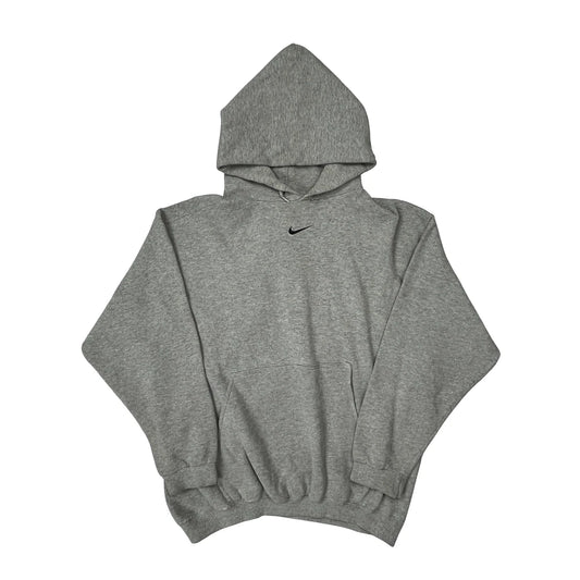 Vintage Made In USA Nike Center Swoosh Hoodie - Large Grey Cotton